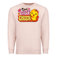 Pale Pink one cute chick Premium Sweatshirt - FaDigitalArtStudio