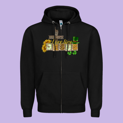 Love Like Jesus St. Patrick's Zipper Hoodie Designed By Cowgirlartshop