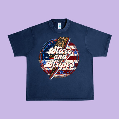 Western Stars And Stripes 4th Of July Urban Heavy Tee Designed By Lillyallendesigns