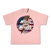 Salmon Western Stars and Stripes 4th of July Urban Heavy Tee - LillyAllenDesigns