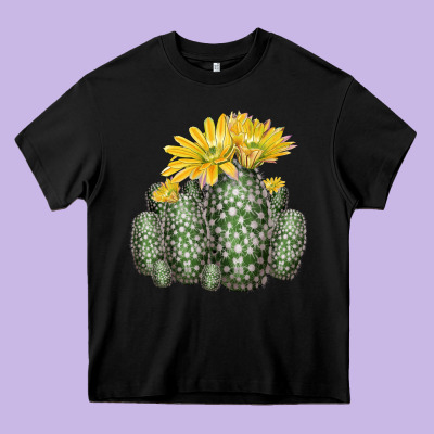 Texas Rainbow Cactus Heavy Core Tee Designed By Lillyallendesigns