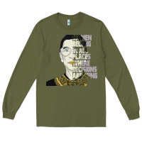 Army Green RBG Ruth Bader Ginsburg Women Belong In All Places Long Sleeve Tee - Bettercallsaul