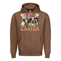 Chestnut Happy Easter Heifers Easter Day Zipper Hoodie - CowGirlArtShop