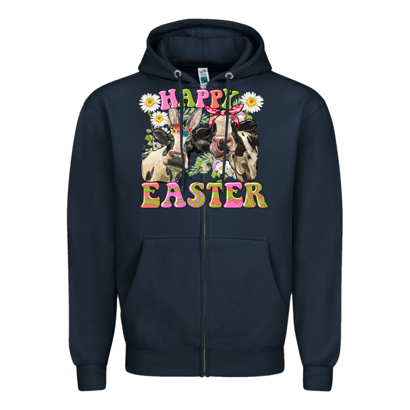 Happy Easter Heifers Easter Day Zipper Hoodie by CowGirlArtShop | Teevron