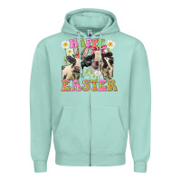 Seafoam Happy Easter Heifers Easter Day Zipper Hoodie - CowGirlArtShop
