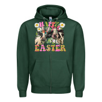 Sports Green Happy Easter Heifers Easter Day Zipper Hoodie - CowGirlArtShop