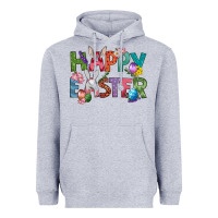 Heather Grey Western Happy Easter Heavyweight Hoodie - BundleAndBundleShop