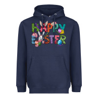 Navy Western Happy Easter Heavyweight Hoodie - BundleAndBundleShop