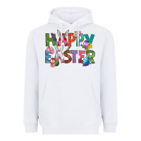 White Western Happy Easter Heavyweight Hoodie - BundleAndBundleShop