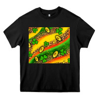 Black st patricks coin and shamrock Heavy Core Tee - AdoDesignShop