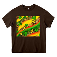 Chocolate Brown st patricks coin and shamrock Heavy Core Tee - AdoDesignShop