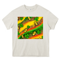 Cream st patricks coin and shamrock Heavy Core Tee - AdoDesignShop