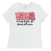 White yaya in every season, she shines with grace Ladies Tee - MaliasSmallBusiness