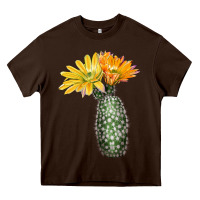 Chocolate Brown texas rainbow cactus Heavy Core Tee - LillyAllenDesigns