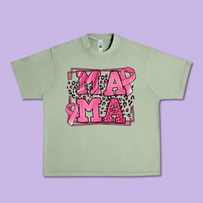 Breast Cancer Awareness Mama Urban Heavy Tee Designed By Lillyallendesigns