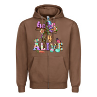 Chestnut He is alive Easter Day Zipper Hoodie - CowGirlArtShop