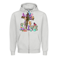 Dove Grey He is alive Easter Day Zipper Hoodie - CowGirlArtShop