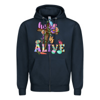 Navy He is alive Easter Day Zipper Hoodie - CowGirlArtShop