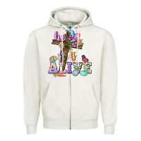 Oatmeal Heather He is alive Easter Day Zipper Hoodie - CowGirlArtShop