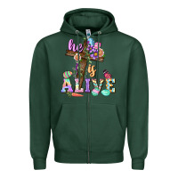 Sports Green He is alive Easter Day Zipper Hoodie - CowGirlArtShop