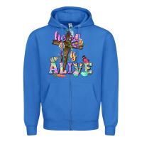 True Royal He is alive Easter Day Zipper Hoodie - CowGirlArtShop