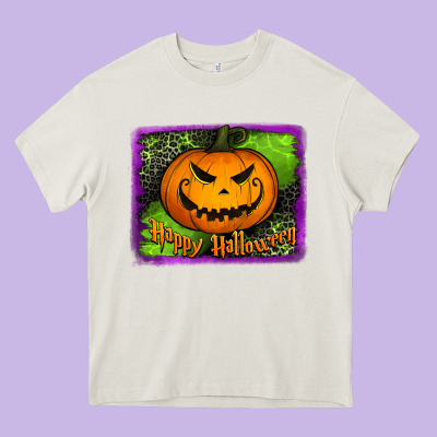 Happy Halloween Pumpkin Heavy Core Tee Designed By Jasminsmagicworld