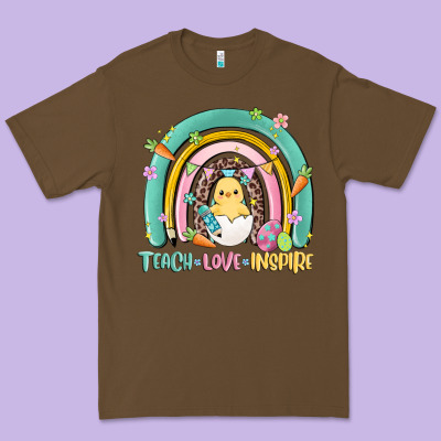 Teach Love Inspire Rainbow Premium Tee Designed By Maliassmallbusiness