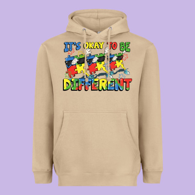 It's Okay To Be Different Autism Heavyweight Hoodie Designed By Fadigitalartstudio