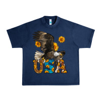 Navy Western Usa Eagle 4th of July Urban Heavy Tee - LillyAllenDesigns