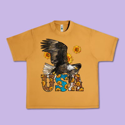 Western Usa Eagle 4th Of July Urban Heavy Tee Designed By Lillyallendesigns