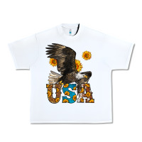 White Western Usa Eagle 4th of July Urban Heavy Tee - LillyAllenDesigns