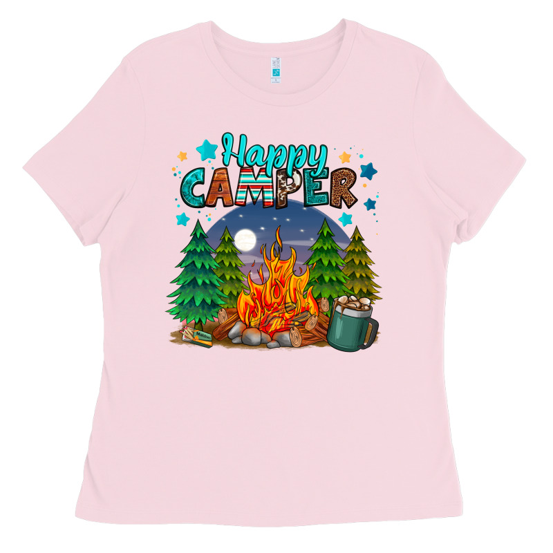 Happy Camper Ladies Tee by MaliasSmallBusiness | Teevron