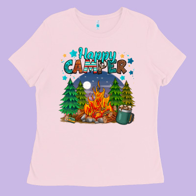 Happy Camper Ladies Tee Designed By Maliassmallbusiness