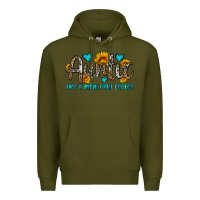 Army Green auntie like a mom only cooler Premium Hoodie - OliviaCreatesArt