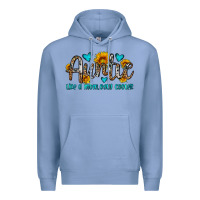 Colony Blue auntie like a mom only cooler Premium Hoodie - OliviaCreatesArt