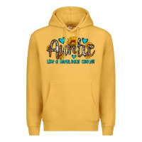 Mustard auntie like a mom only cooler Premium Hoodie - OliviaCreatesArt