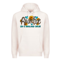 Pale Pink auntie like a mom only cooler Premium Hoodie - OliviaCreatesArt