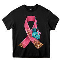 Black cancer ribbon and boxing gloves Heavy Core Tee - AdoDesignShop