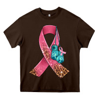 Chocolate Brown cancer ribbon and boxing gloves Heavy Core Tee - AdoDesignShop