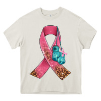 Cream cancer ribbon and boxing gloves Heavy Core Tee - AdoDesignShop