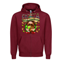 Burgundy Fiesta gnome with tacos Mexico Zipper Hoodie - HowdyJamesFarm