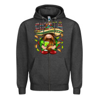 Charcoal Heather Fiesta gnome with tacos Mexico Zipper Hoodie - HowdyJamesFarm
