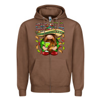 Chestnut Fiesta gnome with tacos Mexico Zipper Hoodie - HowdyJamesFarm