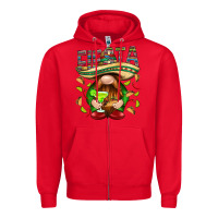 Red Fiesta gnome with tacos Mexico Zipper Hoodie - HowdyJamesFarm