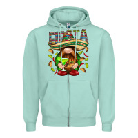 Seafoam Fiesta gnome with tacos Mexico Zipper Hoodie - HowdyJamesFarm