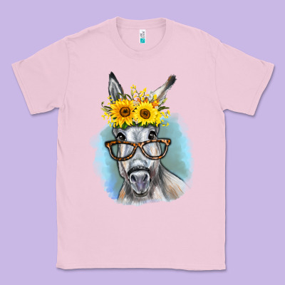 Sunflower Glasses Donkey Classic Tee Designed By Ranaportraitstore