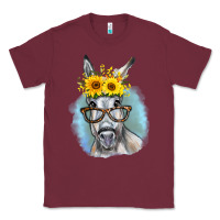 Burgundy Sunflower Glasses Donkey Classic Tee - RanaPortraitStore