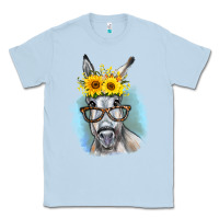 Dusty Blue Sunflower Glasses Donkey Classic Tee - RanaPortraitStore