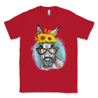 Red Sunflower Glasses Donkey Classic Tee - RanaPortraitStore