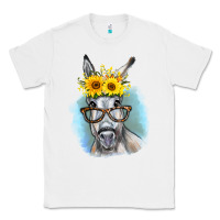 White Sunflower Glasses Donkey Classic Tee - RanaPortraitStore